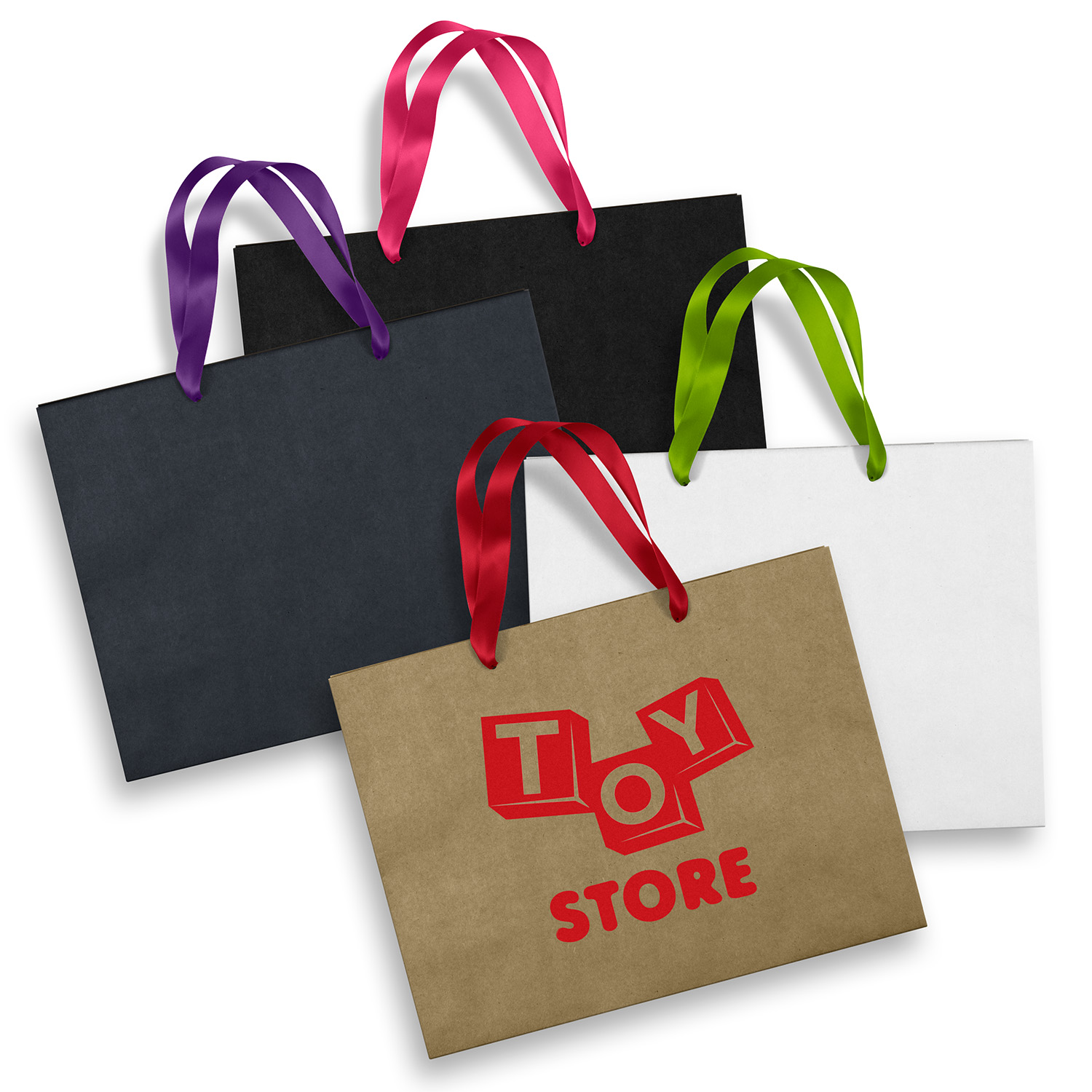 Large Ribbon Handle Paper Bag — Main