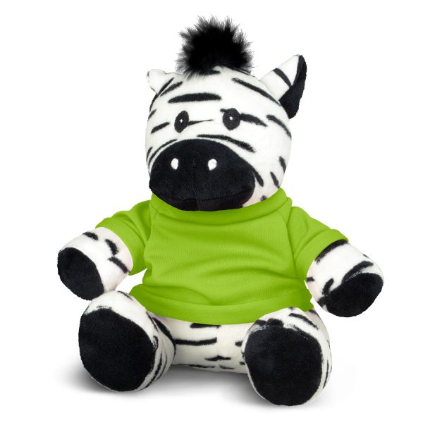 Zebra Plush Toy — Bright Green