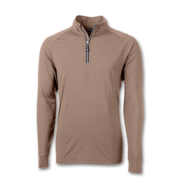 Cutter & Buck Adapt Mens Half Zip — Mushroom