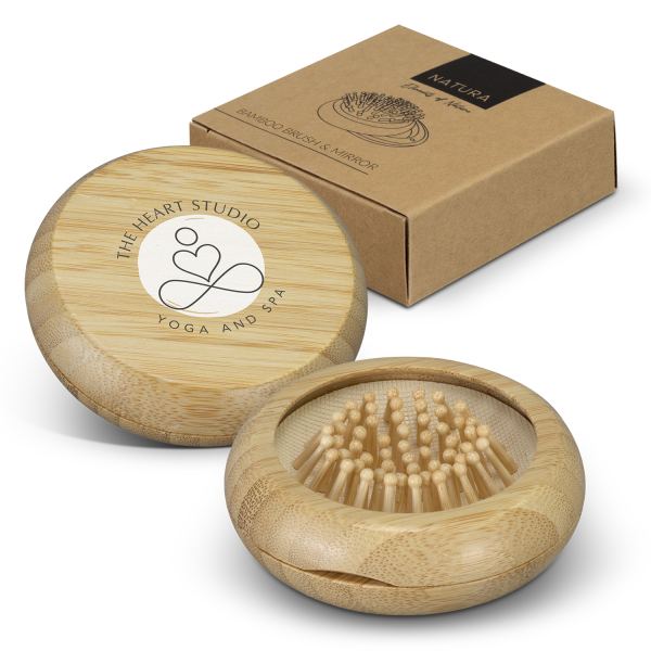 NATURA Bamboo Brush and Mirror