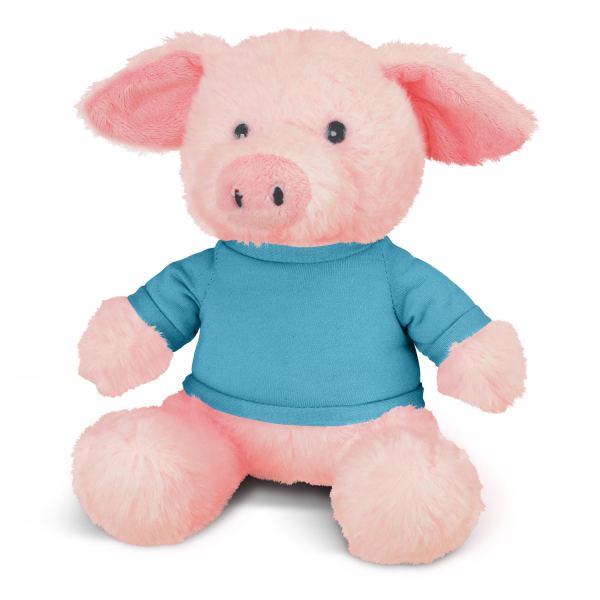Pig Plush Toy — Light Blue