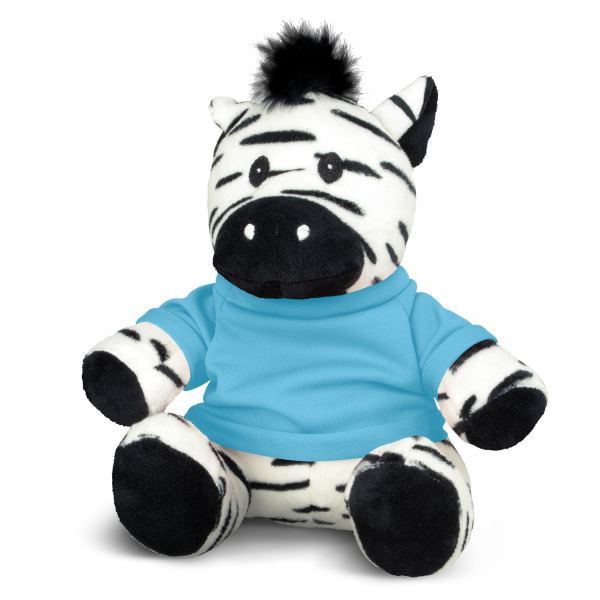 Zebra Plush Toy — Light Blue