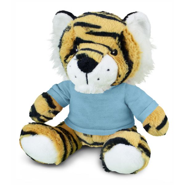 Tiger Plush Toy — Light Blue