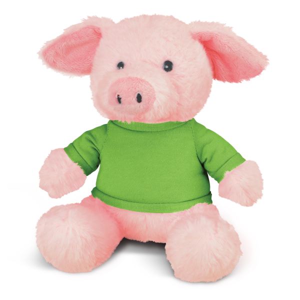 Pig Plush Toy — Bright Green