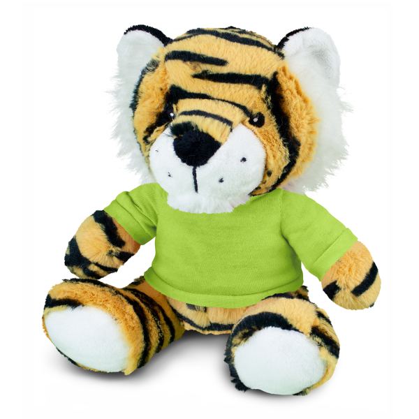 Tiger Plush Toy — Bright Green